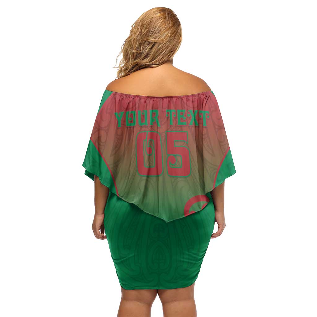 Custom Onehunga High School Off Shoulder Short Dress Maori Koru Pattern