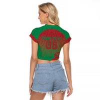 Custom Onehunga High School Raglan Cropped T Shirt Maori Koru Pattern