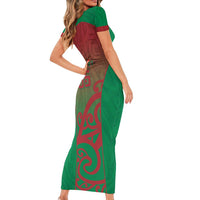 Custom Onehunga High School Short Sleeve Bodycon Dress Maori Koru Pattern