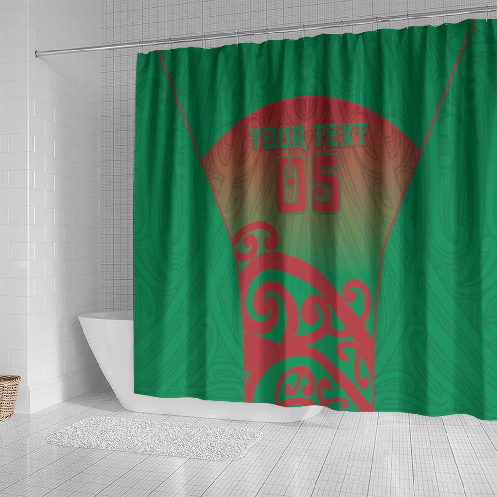 Custom Onehunga High School Shower Curtain Maori Koru Pattern