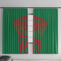 Custom Onehunga High School Window Curtain Maori Koru Pattern