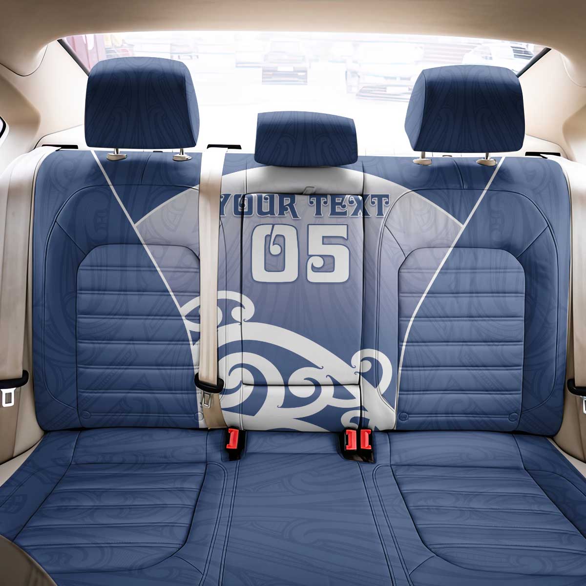 Custom New Zealand Aotea College Back Car Seat Cover Maori Koru Pattern
