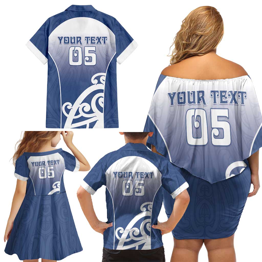 Custom New Zealand Aotea College Family Matching Off Shoulder Short Dress and Hawaiian Shirt Maori Koru Pattern LT05 - Polynesian Pride