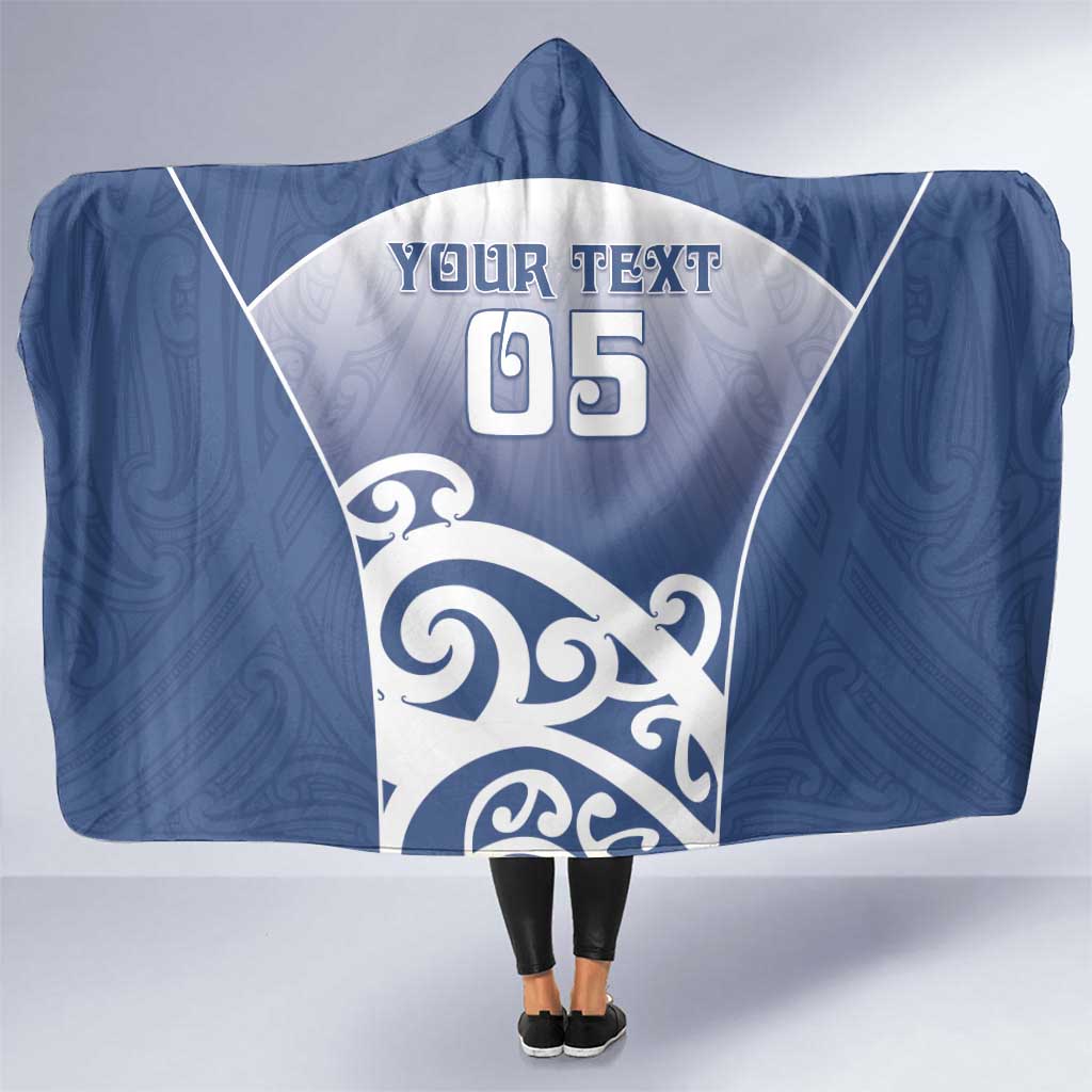 Custom New Zealand Aotea College Hooded Blanket Maori Koru Pattern