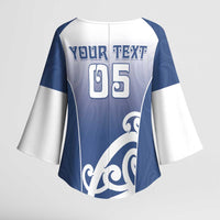 Custom New Zealand Aotea College Kimono Sleeve Blouse Maori Koru Pattern