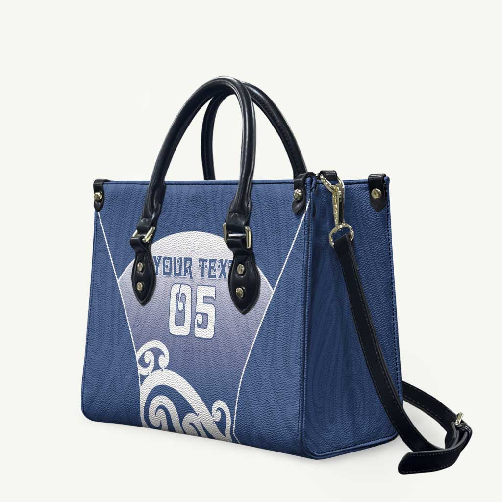 Custom New Zealand Aotea College Leather Bag Maori Koru Pattern