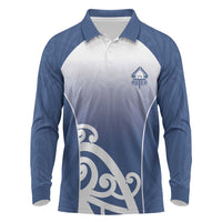 Custom New Zealand Aotea College Long Sleeve Polo Shirt Maori Koru Pattern