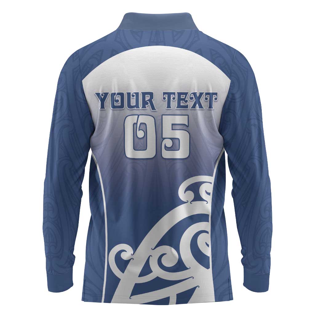 Custom New Zealand Aotea College Long Sleeve Polo Shirt Maori Koru Pattern