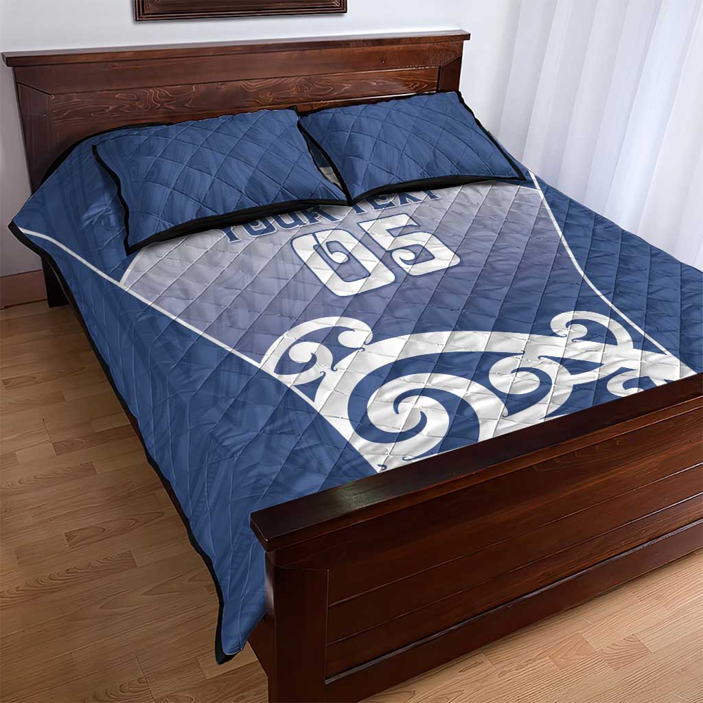 Custom New Zealand Aotea College Quilt Bed Set Maori Koru Pattern