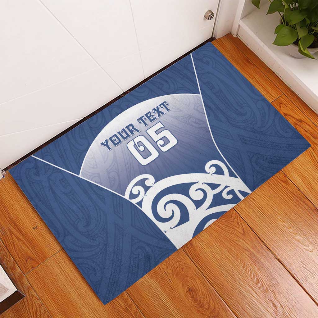 Custom New Zealand Aotea College Rubber Doormat Maori Koru Pattern