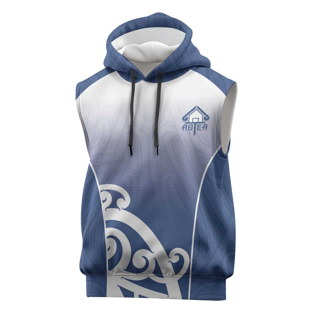Custom New Zealand Aotea College Sleeveless Hoodie Maori Koru Pattern
