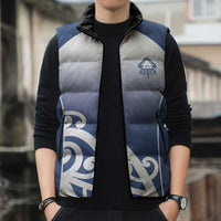 Custom New Zealand Aotea College Sleeveless Puffer Jacket Maori Koru Pattern