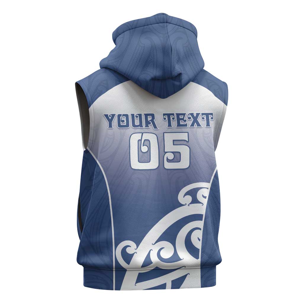 Custom New Zealand Aotea College Sleeveless Zip Hoodie Maori Koru Pattern