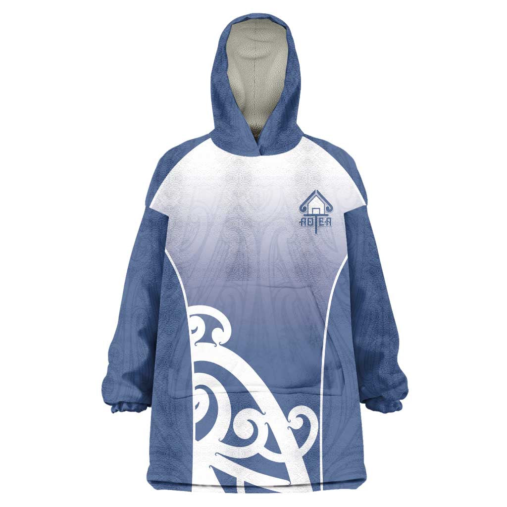 Custom New Zealand Aotea College Wearable Blanket Hoodie Maori Koru Pattern