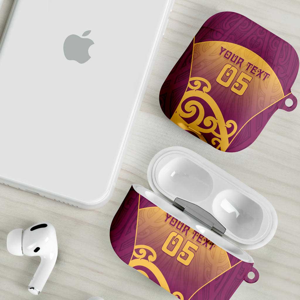 Custom Waiuku College AirPods Case Maori Koru Pattern