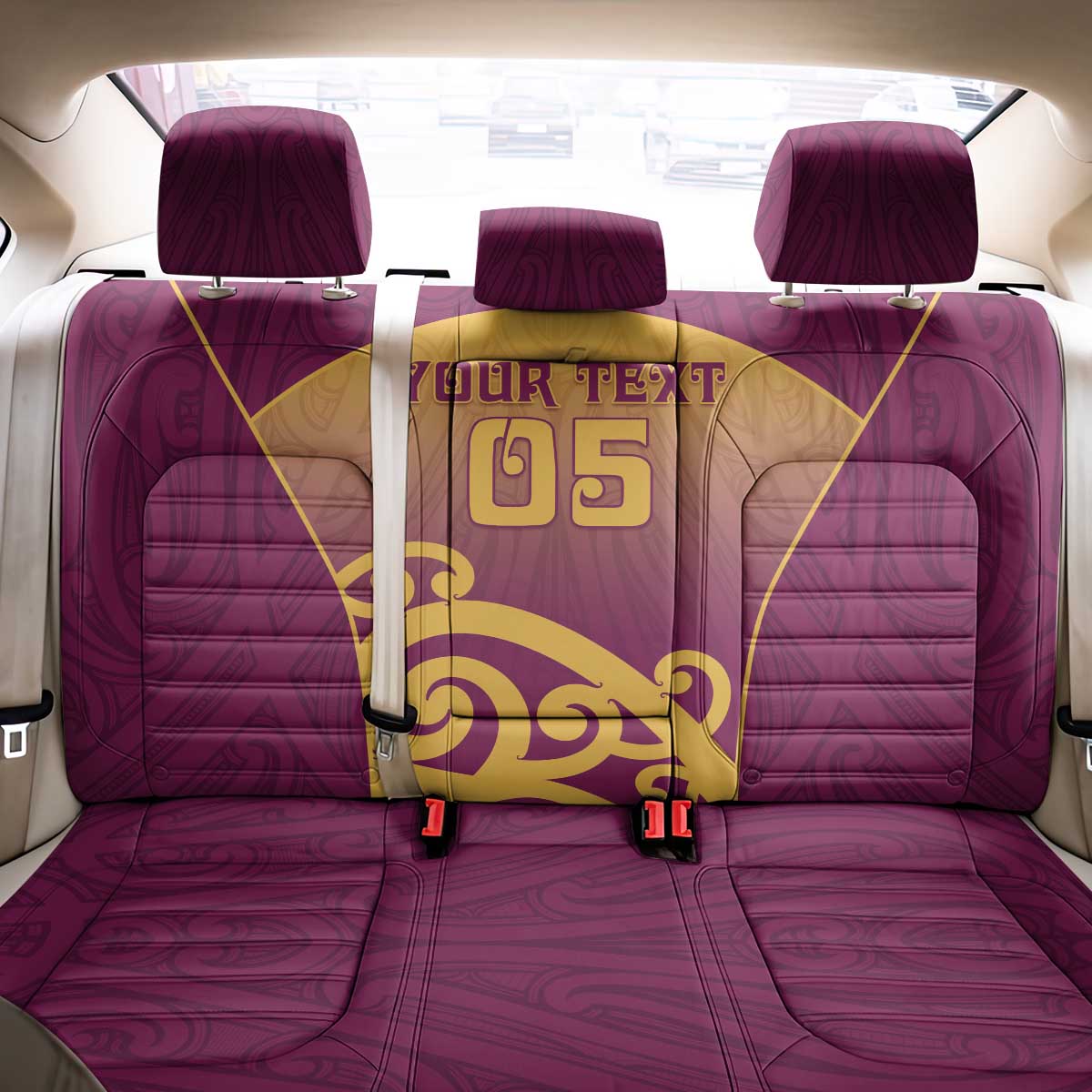 Custom Waiuku College Back Car Seat Cover Maori Koru Pattern