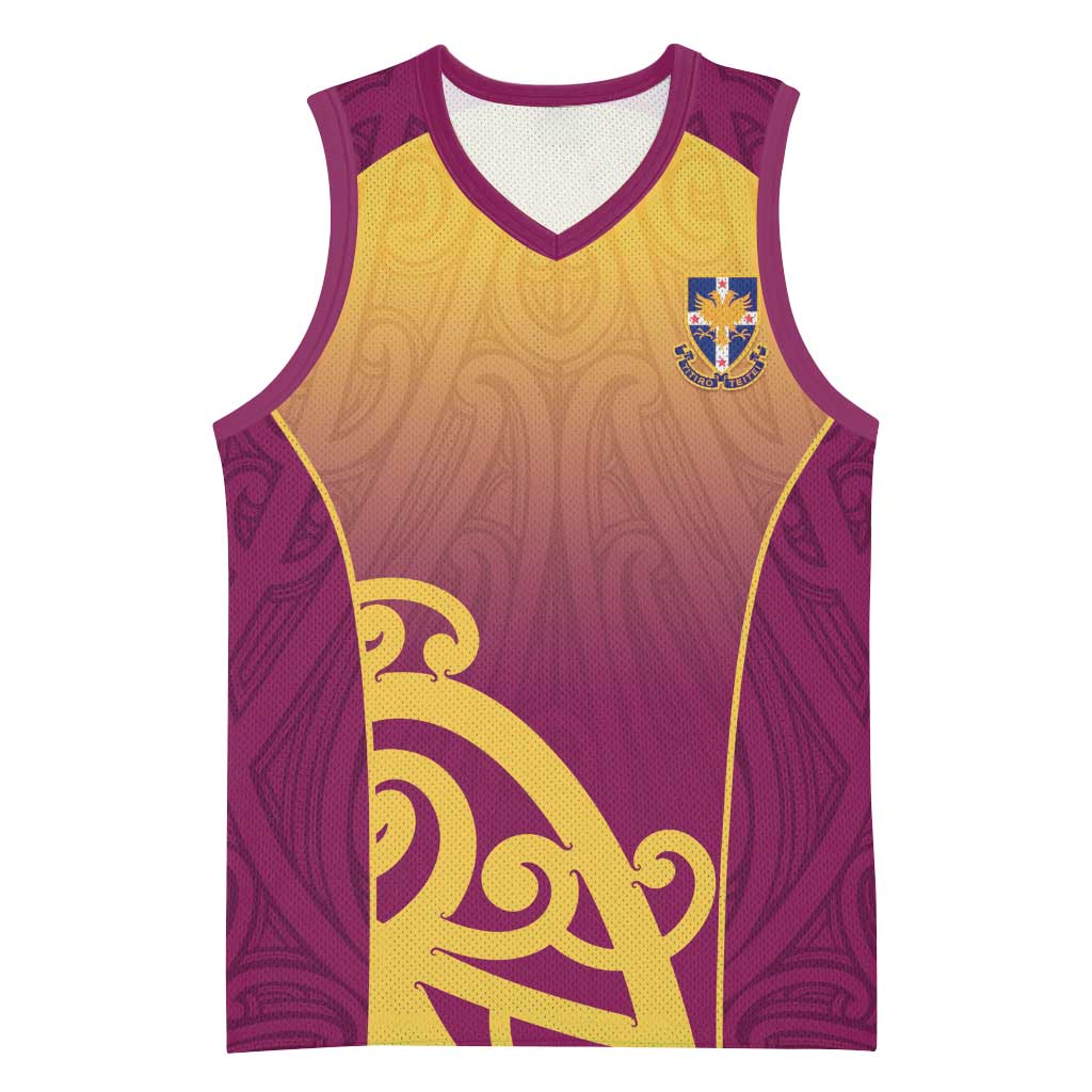 Custom Waiuku College Basketball Jersey Maori Koru Pattern