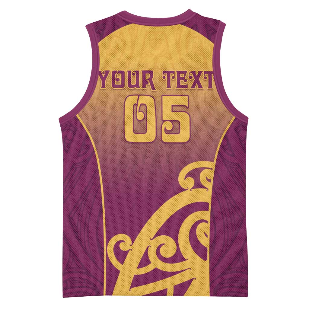 Custom Waiuku College Basketball Jersey Maori Koru Pattern