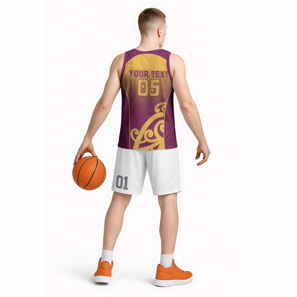 Custom Waiuku College Basketball Jersey Maori Koru Pattern