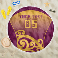 Custom Waiuku College Beach Blanket Maori Koru Pattern