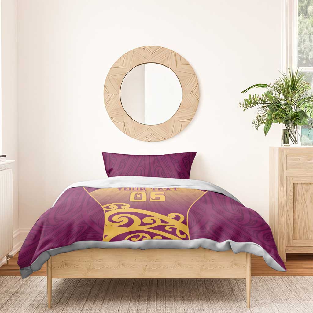 Custom Waiuku College Bedding Set Maori Koru Pattern