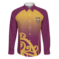 Custom Waiuku College Family Matching Long Sleeve Bodycon Dress and Hawaiian Shirt Maori Koru Pattern