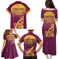 Custom Waiuku College Family Matching Puletasi and Hawaiian Shirt Maori Koru Pattern