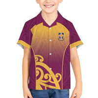 Custom Waiuku College Family Matching Summer Maxi Dress and Hawaiian Shirt Maori Koru Pattern