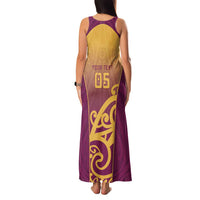 Custom Waiuku College Family Matching Tank Maxi Dress and Hawaiian Shirt Maori Koru Pattern