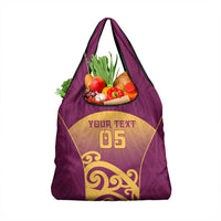Custom Waiuku College Grocery Bag Maori Koru Pattern