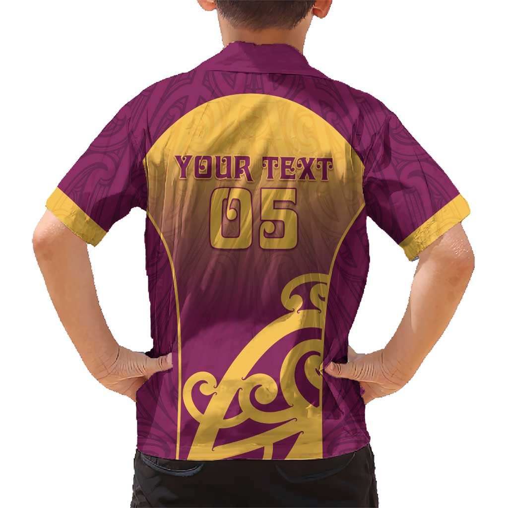 Custom Waiuku College Kid Hawaiian Shirt Maori Koru Pattern