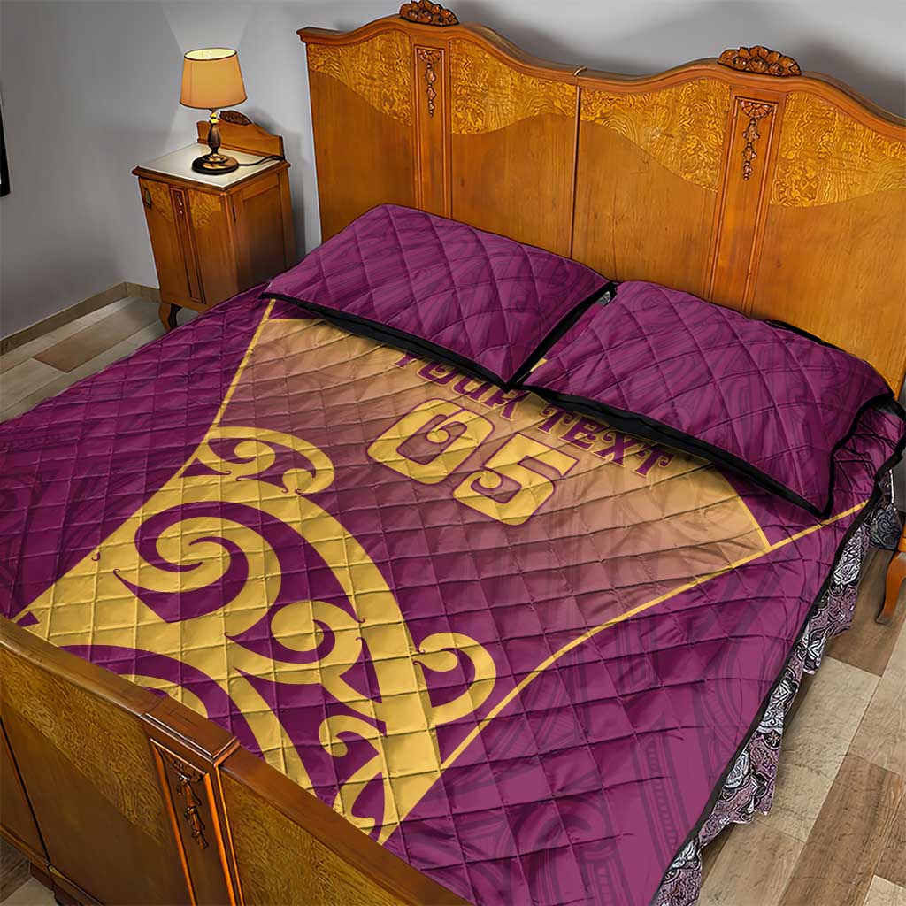Custom Waiuku College Quilt Bed Set Maori Koru Pattern