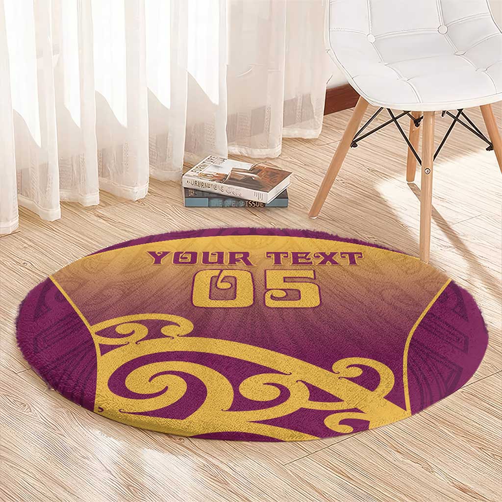 Custom Waiuku College Round Carpet Maori Koru Pattern