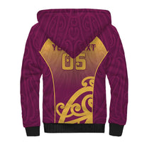Custom Waiuku College Sherpa Hoodie Maori Koru Pattern
