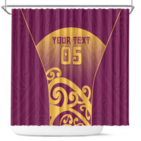Custom Waiuku College Shower Curtain Maori Koru Pattern