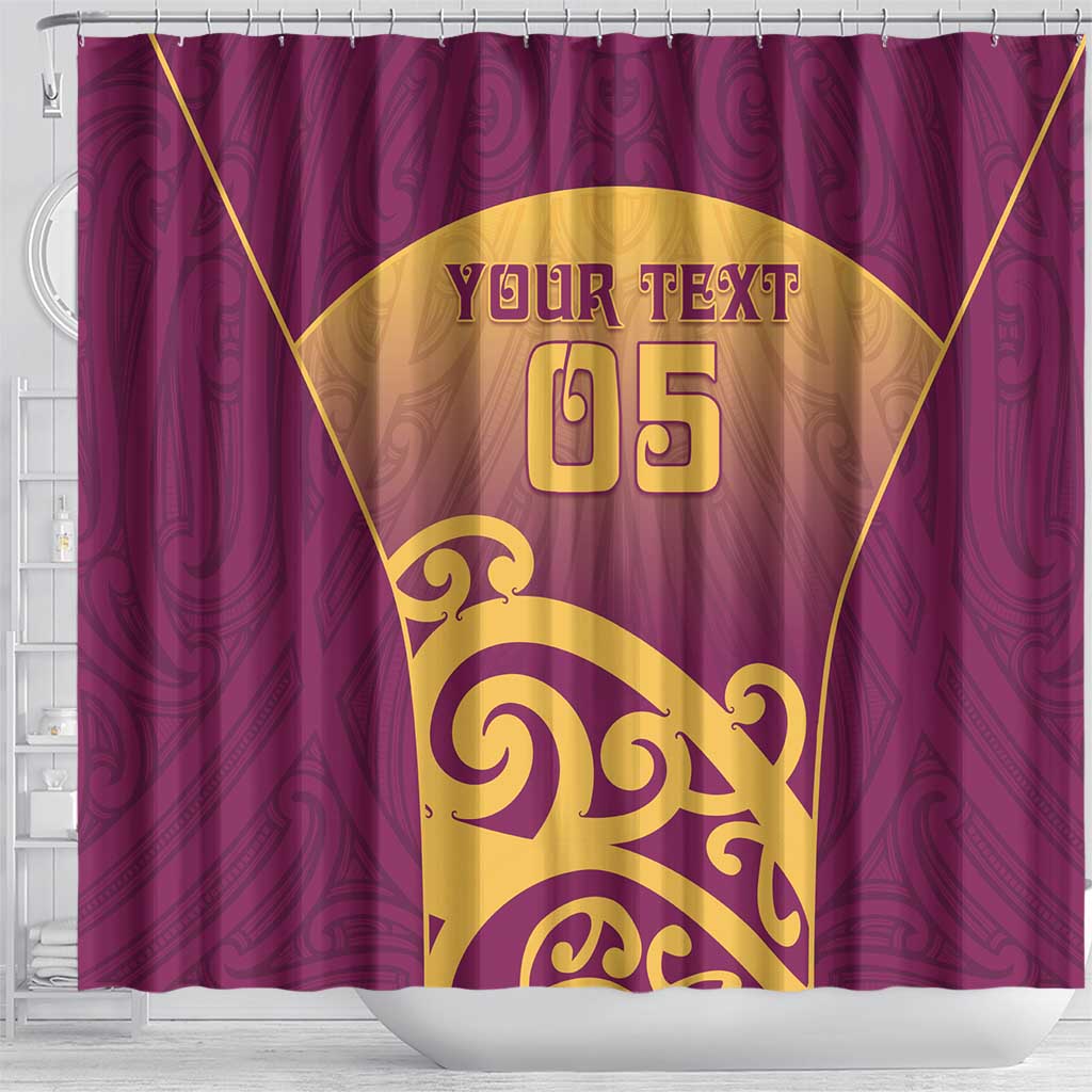 Custom Waiuku College Shower Curtain Maori Koru Pattern