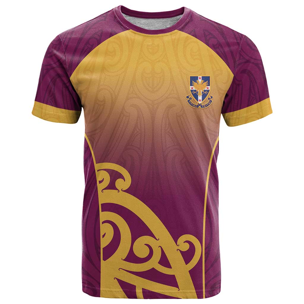Custom Waiuku College T Shirt Maori Koru Pattern