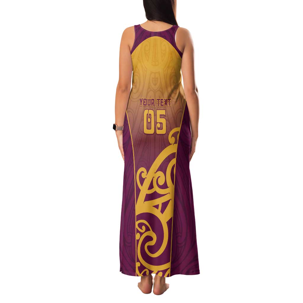 Custom Waiuku College Tank Maxi Dress Maori Koru Pattern