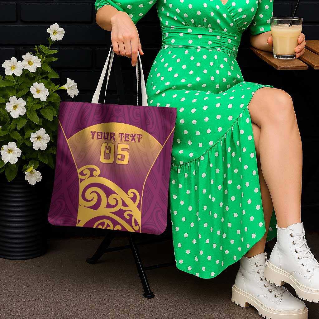Custom Waiuku College Tote Bag Maori Koru Pattern