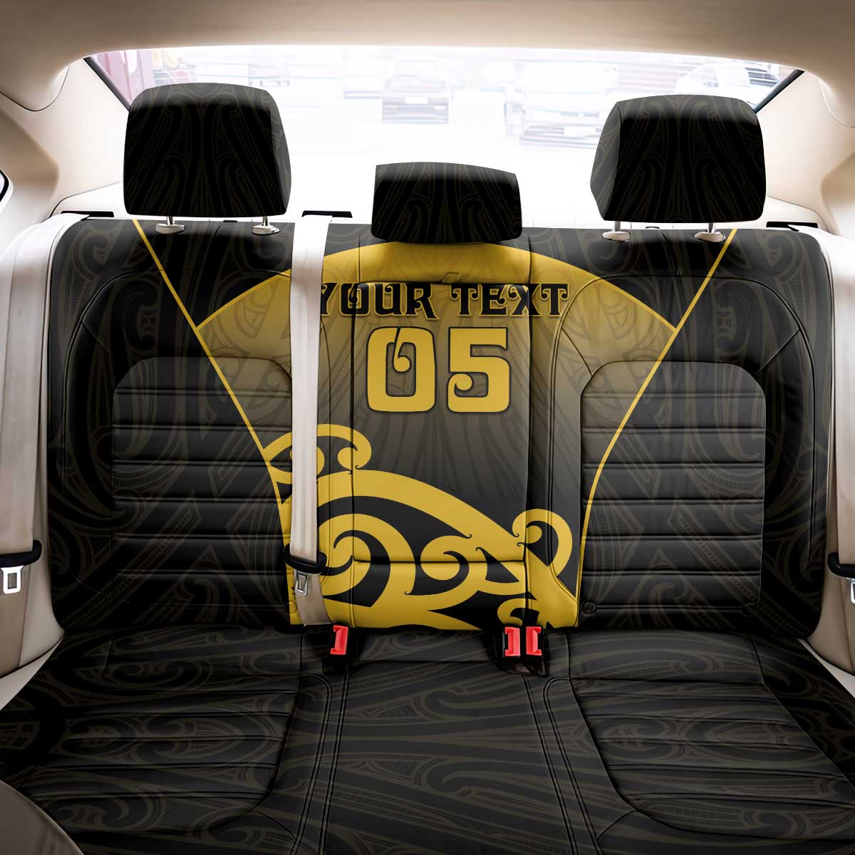 Custom Motueka High School Back Car Seat Cover Maori Koru Pattern