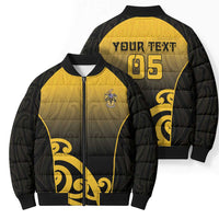 Custom Motueka High School Bomber Puffer Jacket Maori Koru Pattern