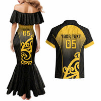 Custom Motueka High School Couples Matching Mermaid Dress and Hawaiian Shirt Maori Koru Pattern