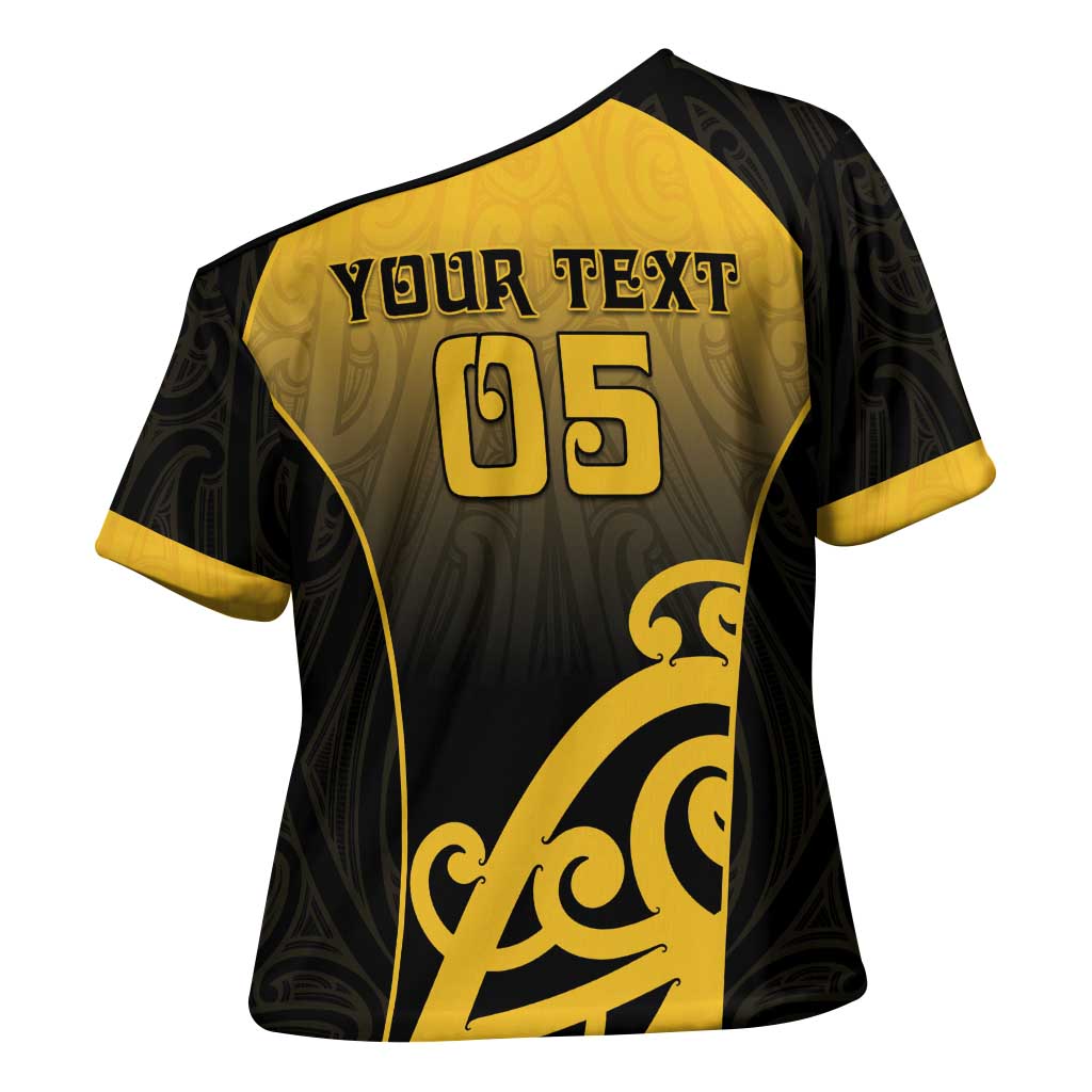 Custom Motueka High School Cross Shoulder Shirt Maori Koru Pattern
