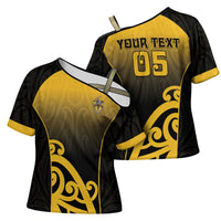 Custom Motueka High School Cross Shoulder Shirt Maori Koru Pattern