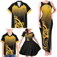 Custom Motueka High School Family Matching Tank Maxi Dress and Hawaiian Shirt Maori Koru Pattern