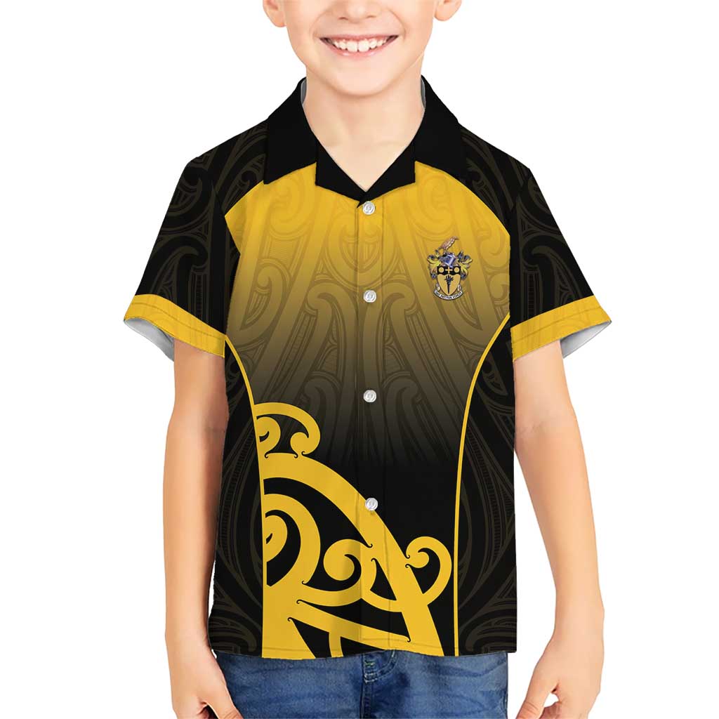 Custom Motueka High School Family Matching Tank Maxi Dress and Hawaiian Shirt Maori Koru Pattern