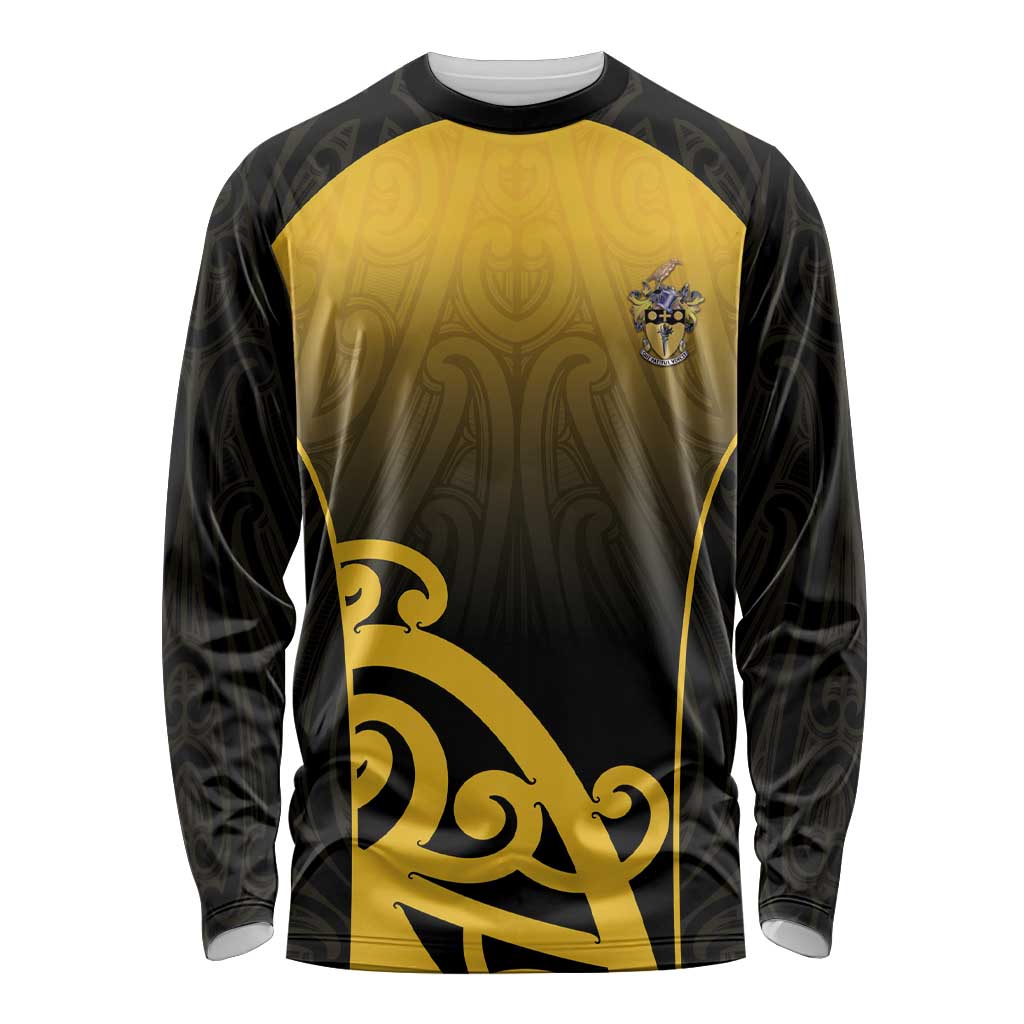 Custom Motueka High School Long Sleeve Shirt Maori Koru Pattern