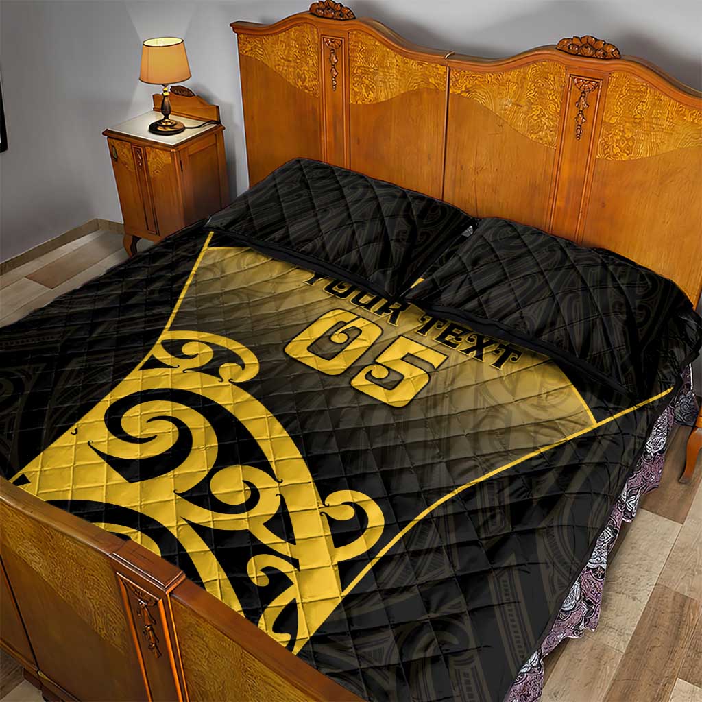 Custom Motueka High School Quilt Bed Set Maori Koru Pattern