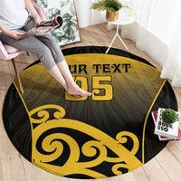 Custom Motueka High School Round Carpet Maori Koru Pattern