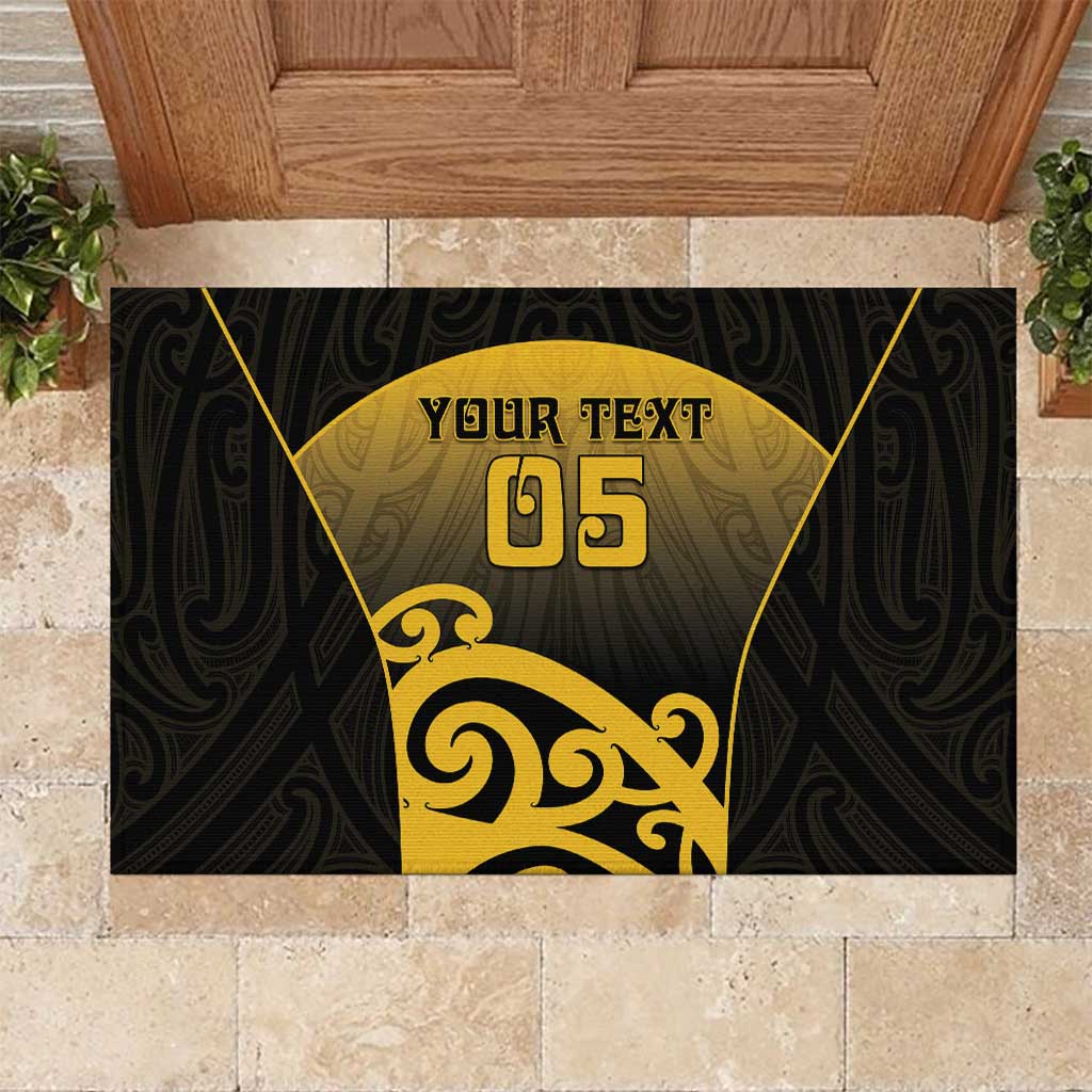 Custom Motueka High School Rubber Doormat Maori Koru Pattern